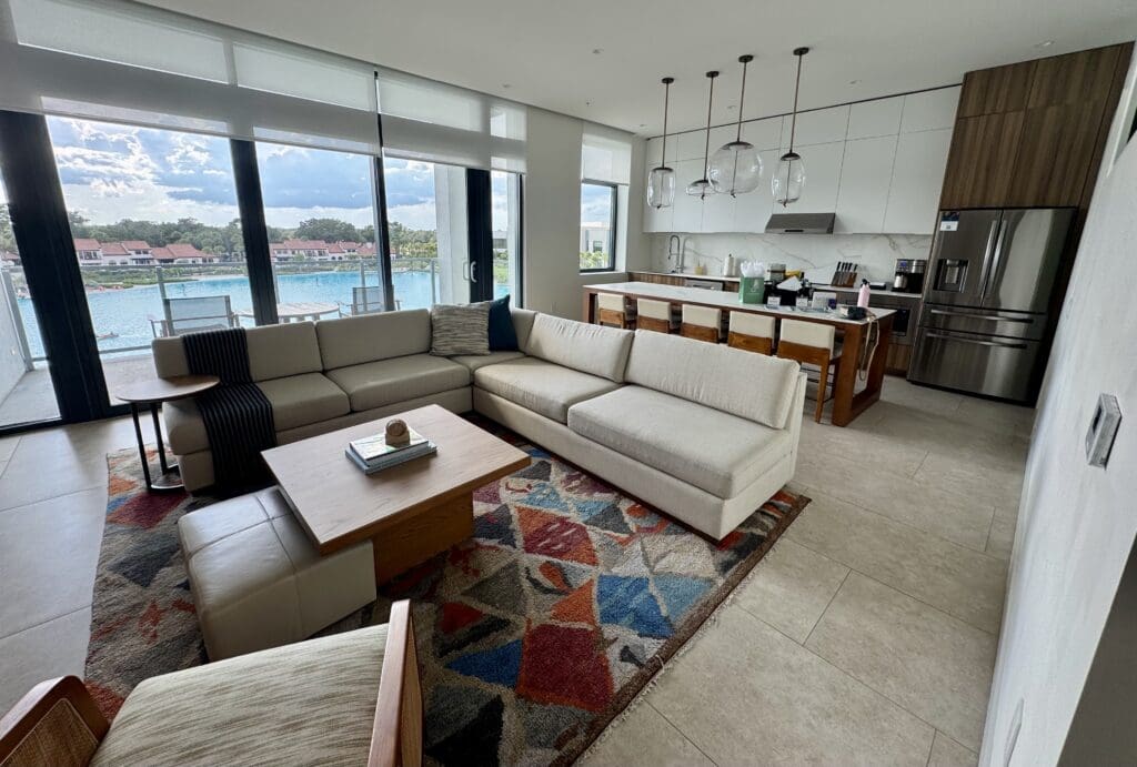 Image of main living space of the 4-bedroom accommodations with full kitchen.