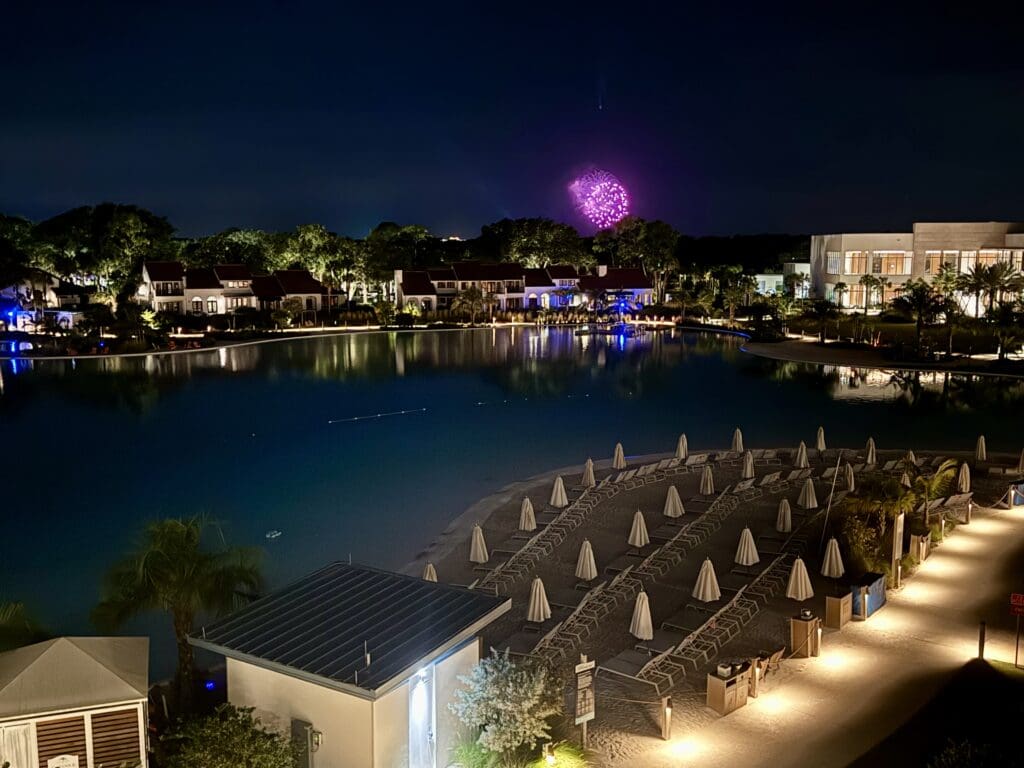Image from Balcony accommodations at Evermore of Walt Disney World nightly fireworks.